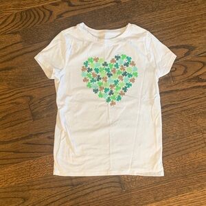 Cat & Jack White Tee with Clover Heart Design